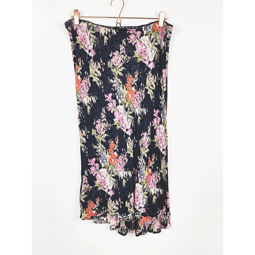 Style & Co Vintage Floral High-Low Midi Skirt Boho Grunge Whimsigoth